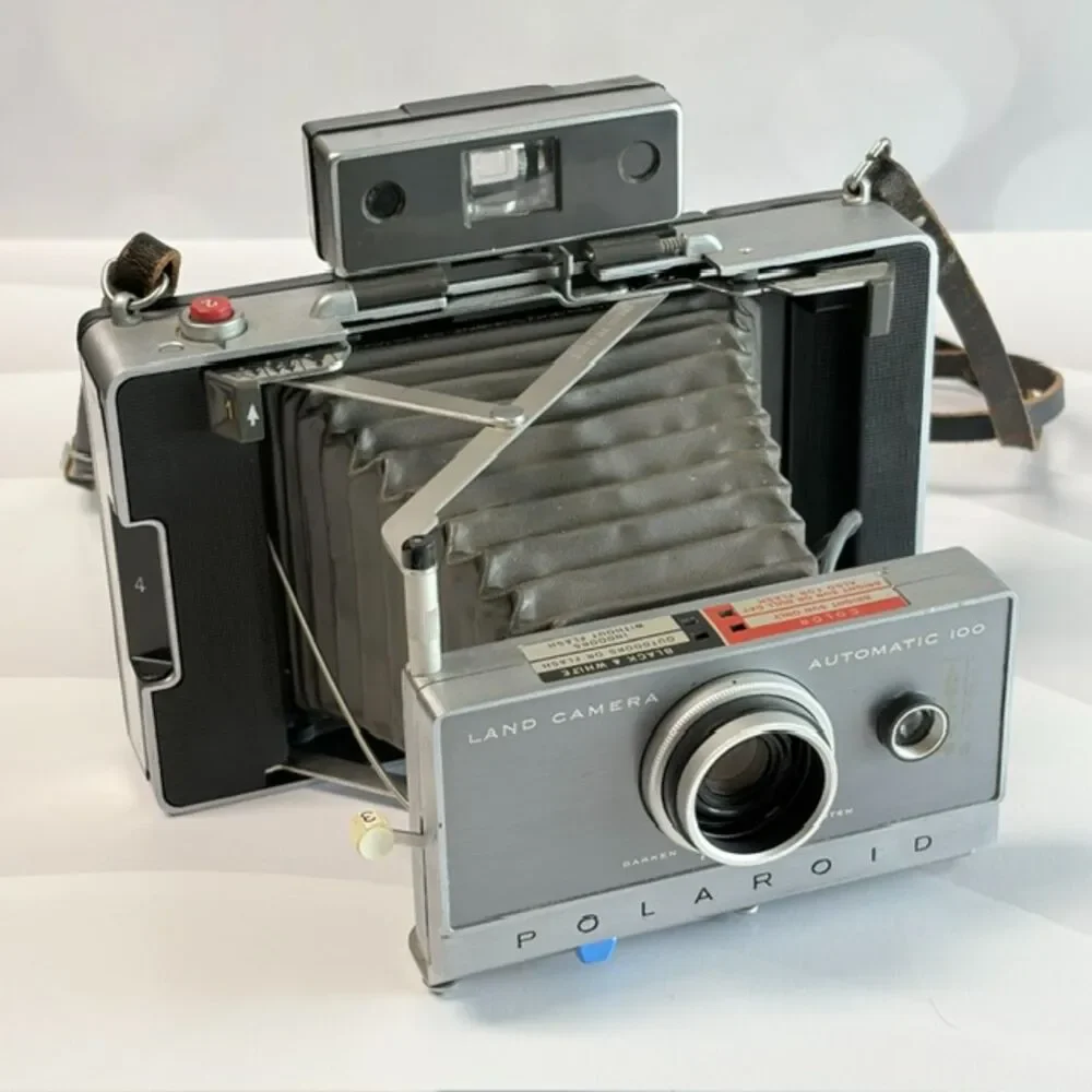 Vintage Polaroid Automatic 100 Land Camera Case Flash Attachment Strap